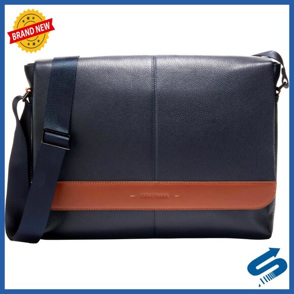 Leather Messenger Bag for 16-Inch Laptop Professional Travel Work